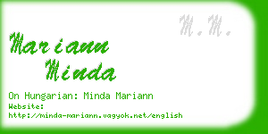 mariann minda business card